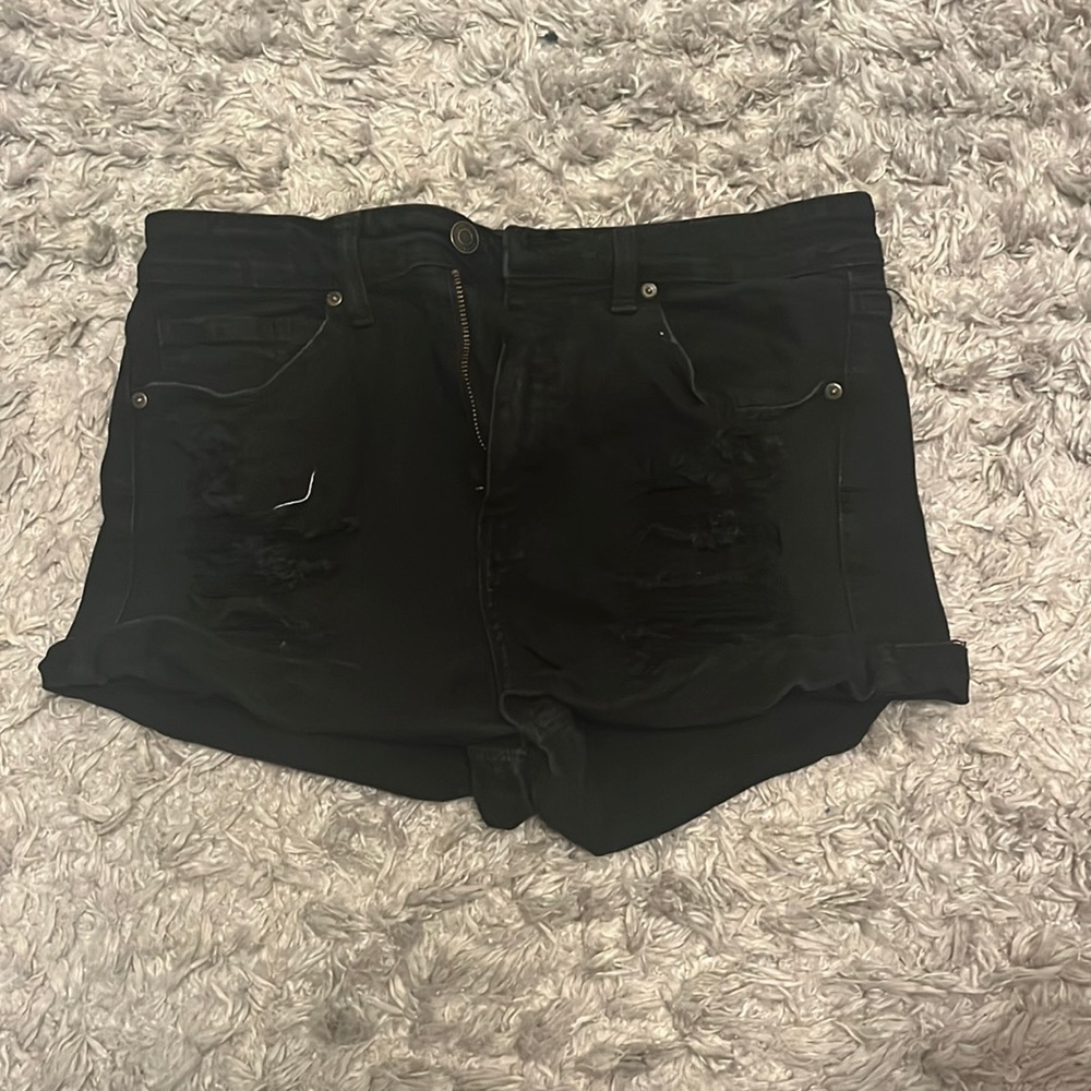 Black jean shorts